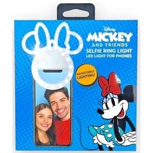 Disney Minnie Mouse Cell Phone Selfie LED Ring Light 3 Brightness Settings, NEW